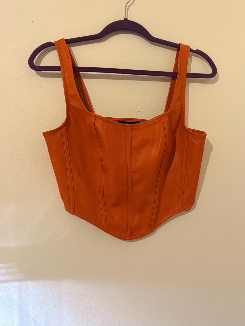 Sincerely Jules Orange Structured Corset Crop Top
